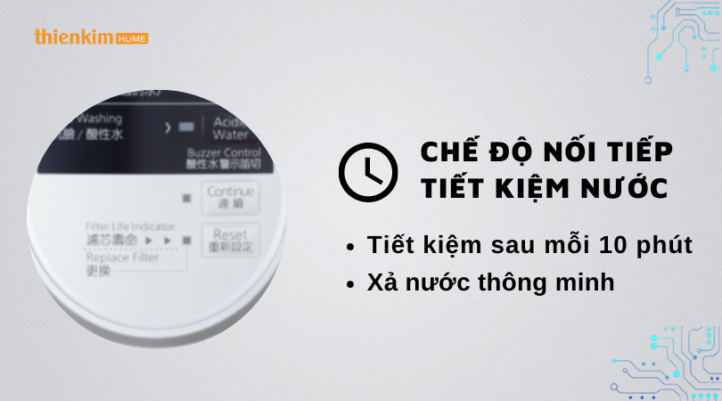 Máy lọc nước ion kiềm Panasonic TK-AS45 tiết kiệm nước