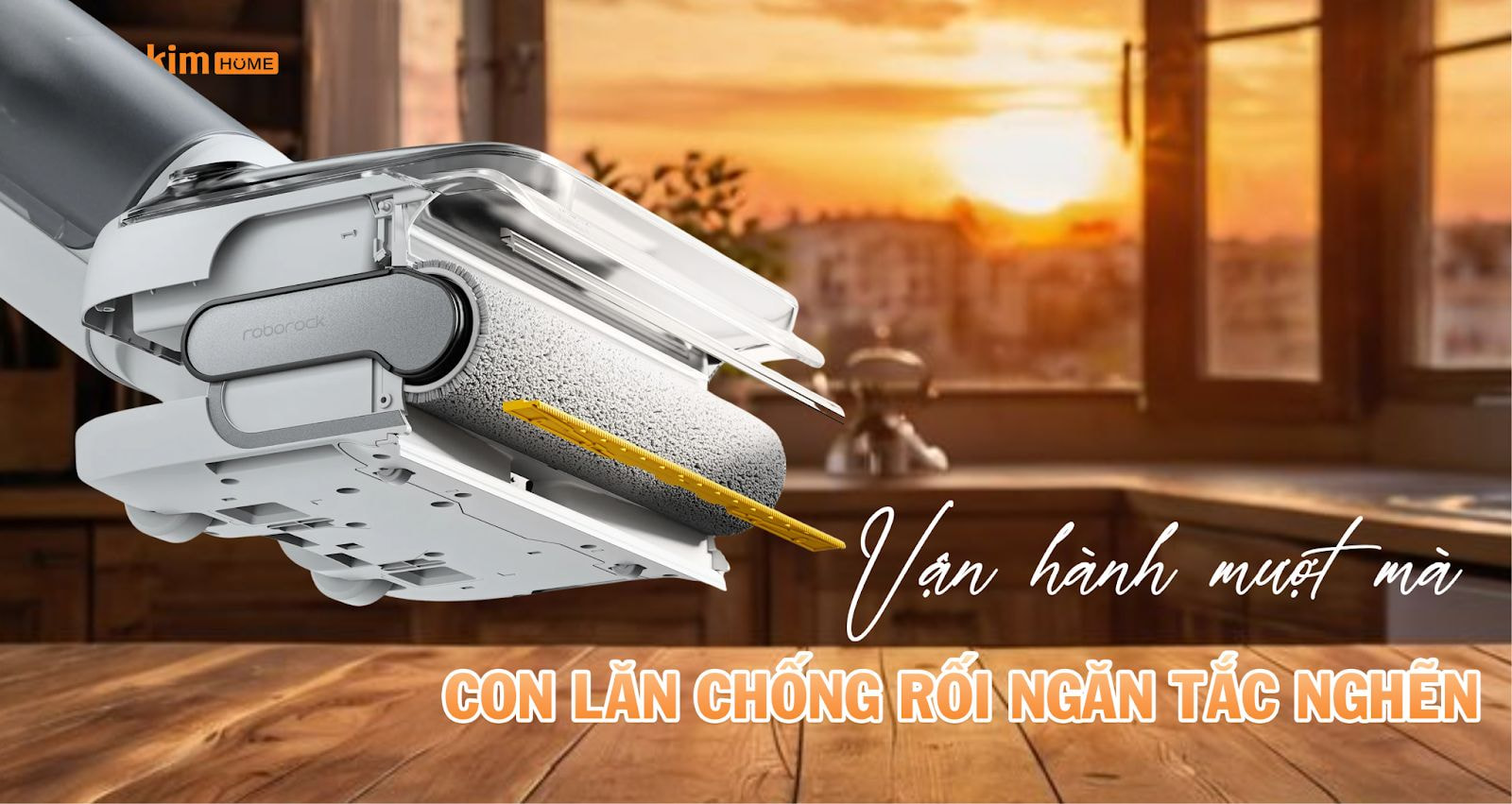 Hệ thống con lăn chống rối của Roborock F25 RT giúp vận hành mượt mà, ngăn tóc và lông thú cưng tắc nghẽn.