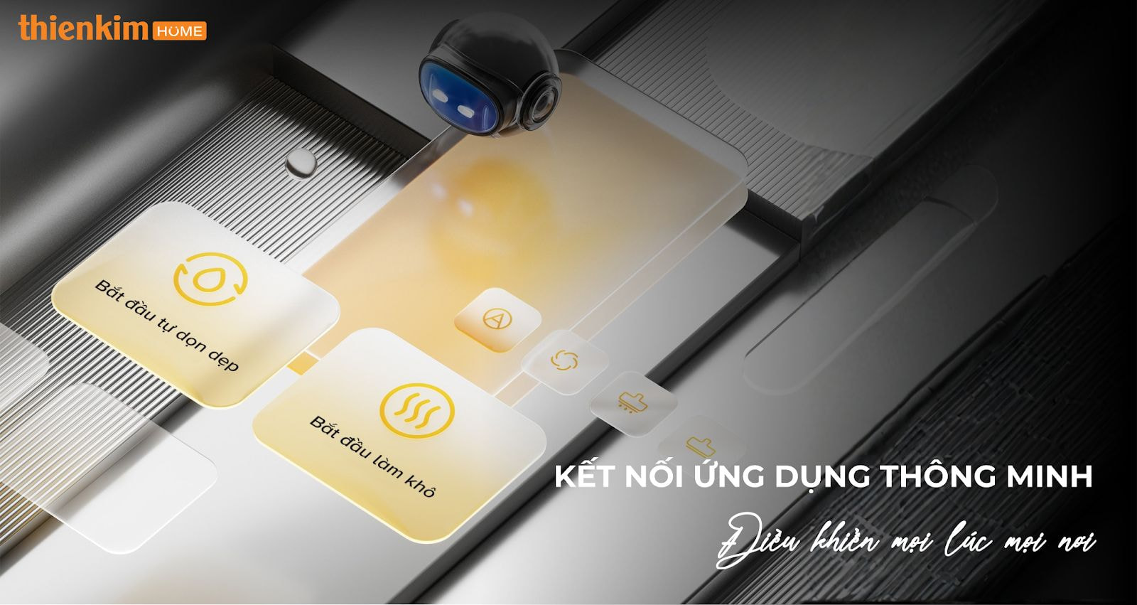 Kết nối ứng dụng Roborock giúp điều khiển, giám sát và tùy chỉnh chế độ vệ sinh mọi lúc mọi nơi.