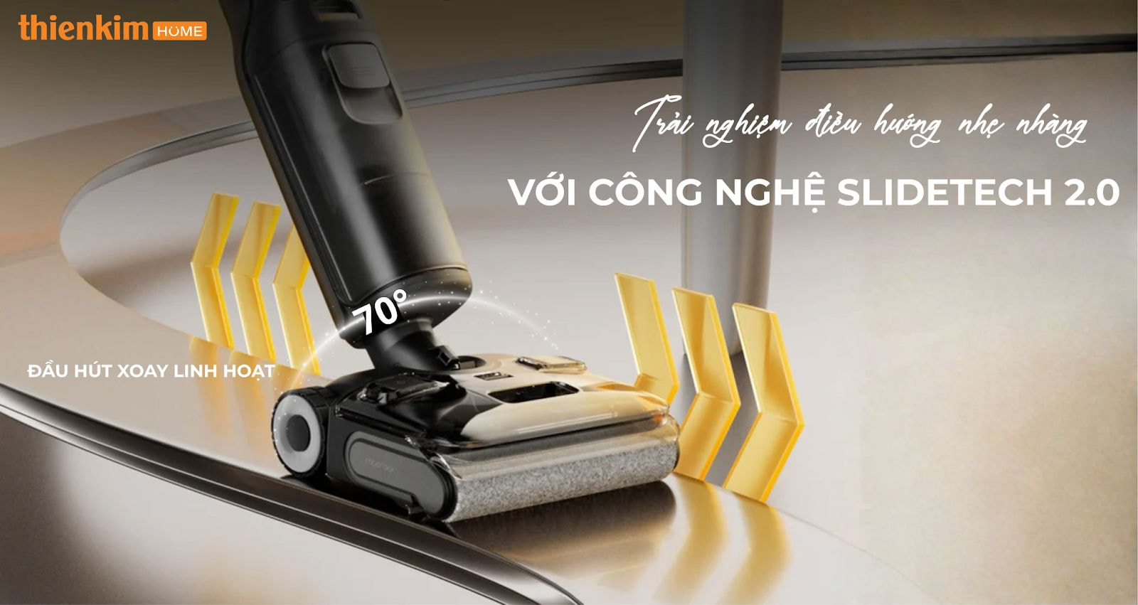 Roborock F25 ACE Combo trang bị công nghệ SlideTech 2.0 cho di chuyển mượt mà và nhẹ nhàng.