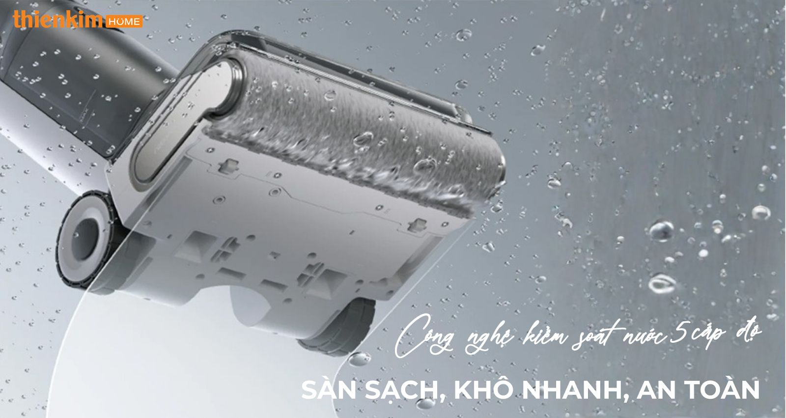 Roborock F25 ACE lau sàn hiệu quả với công nghệ kiểm soát nước 5 cấp độ và JawScraper.