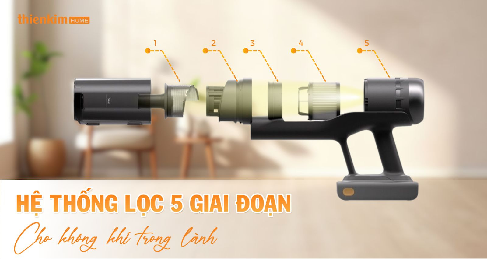 Hệ thống lọc 5 giai đoạn của Roborock H60 Ultra loại bỏ 99,95% bụi mịn và vi khuẩn.
