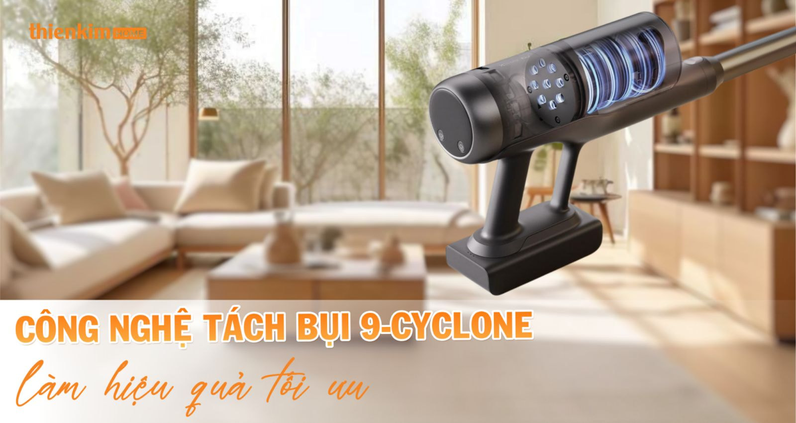 Công nghệ tách bụi 9-cyclone giúp Roborock H60 Ultra duy trì lực hút mạnh và ổn định.