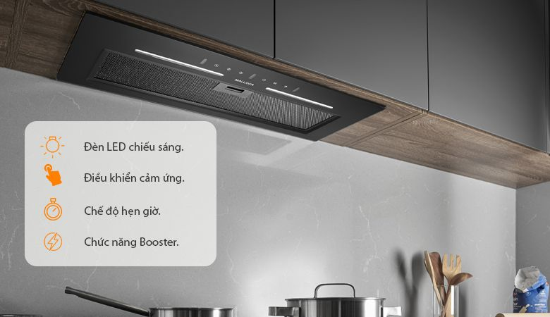 Công nghệ và tính năng nổi bật của máy hút mùi Malloca - Tính năng tiện ích