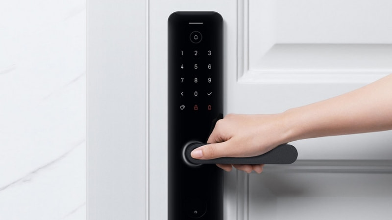 Lắp khóa vân tay cho cửa gỗ nhân tạo