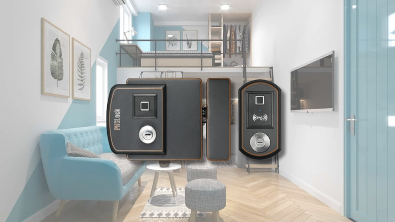 Khóa cổng trọ vân tay PHGlock FE38 Đen B-BDC