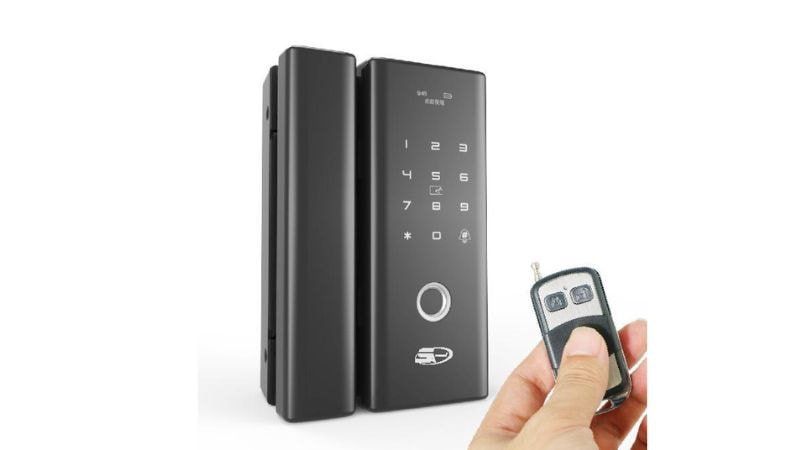 Khóa cửa kính cường lực - Khóa điều khiển từ xa