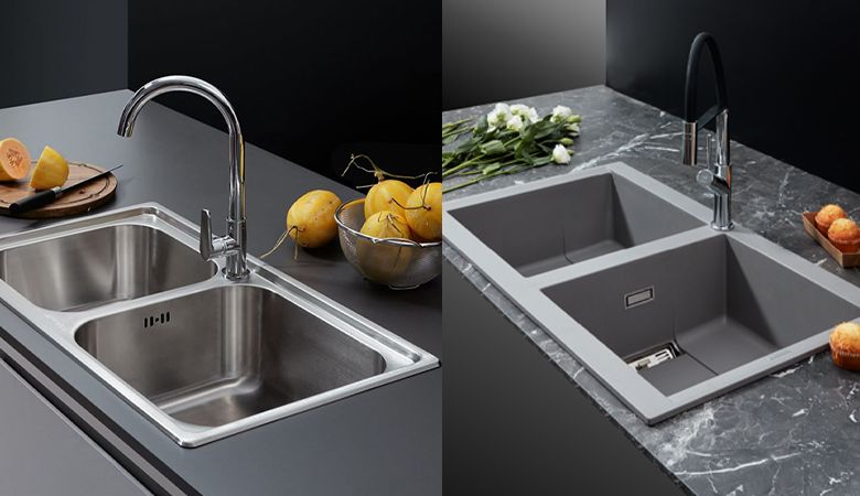 Đánh giá chậu rửa bát Inox và chậu đá Malloca - Khác biệt về thiết kế nhưng đều có vẻ đẹp riêng