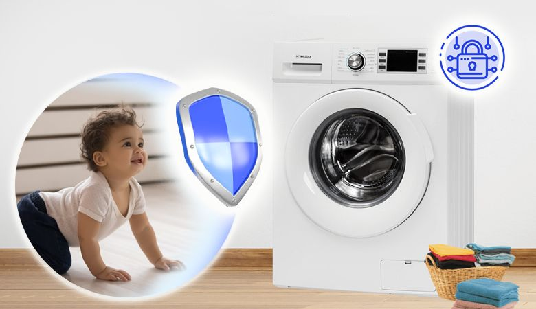 Ưu điểm của máy giặt Malloca - Khóa trẻ em tiên tiến