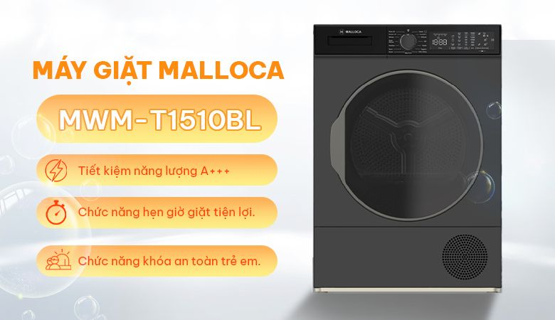 Tham khảo một số máy giặt Malloca - Máy giặt Malloca MWM-T1510BL