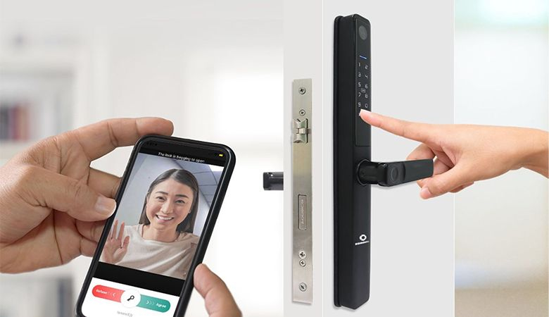 Các loại khóa cửa nhôm xingfa điện tử - Khóa cửa điện tử kết hợp