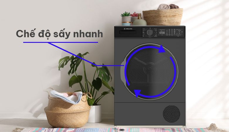 Mẹo và kỹ thuật để làm khô quần áo nhanh với máy sấy Malloca - Sử dụng chế độ sấy nhanh