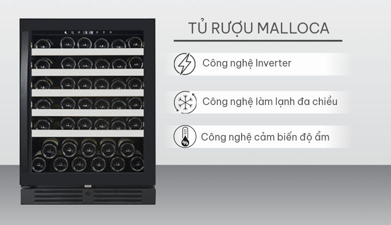 Đánh giá chi tiết tủ rượu vang gia đình Malloca - Công nghệ tiên tiến