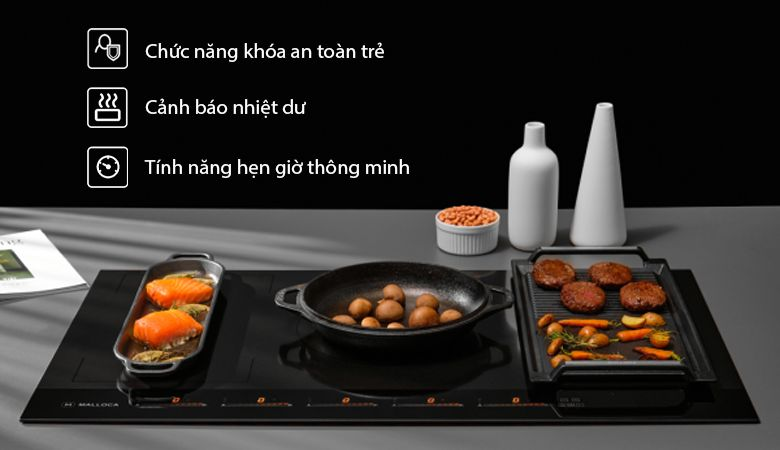 Ưu điểm của dòng sản phẩm bếp từ Malloca Skylux - Tính năng an toàn và tiện ích