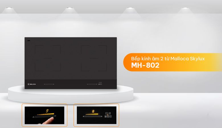 Một số mẫu bếp từ Malloca Skylux của Thiên Kim Home - Bếp kính âm 2 từ Malloca Skylux MH-802