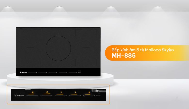 Một số mẫu bếp từ Malloca Skylux của Thiên Kim Home - Bếp kính âm 5 từ Malloca Skylux MH-885