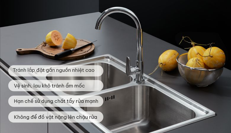Bảo dưỡng chậu rửa chén Malloca