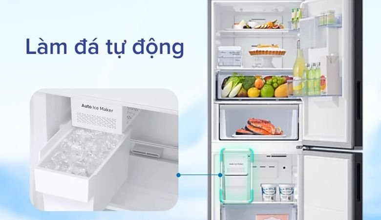 Ưu điểm của tính năng làm đá tự động trên tủ lạnh Malloca - Tối ưu không gian lưu trữ