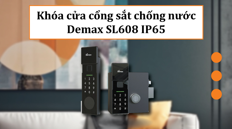 Khóa cổng vân tay 2 chiều - Demax SL608 IP65