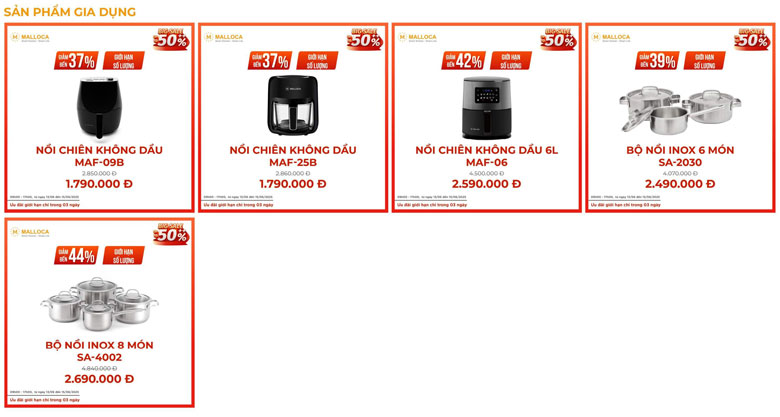 chương trình khuyến mãi giữa năm 3 ngày off 50%