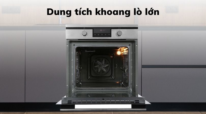 Dung tích khoang lò lớn của lò nướng Hafele