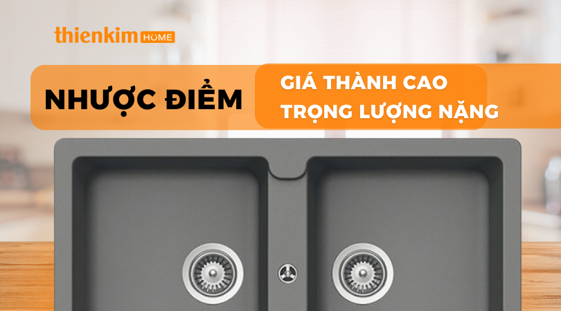 Nhược điểm của chậu đá rửa chén
