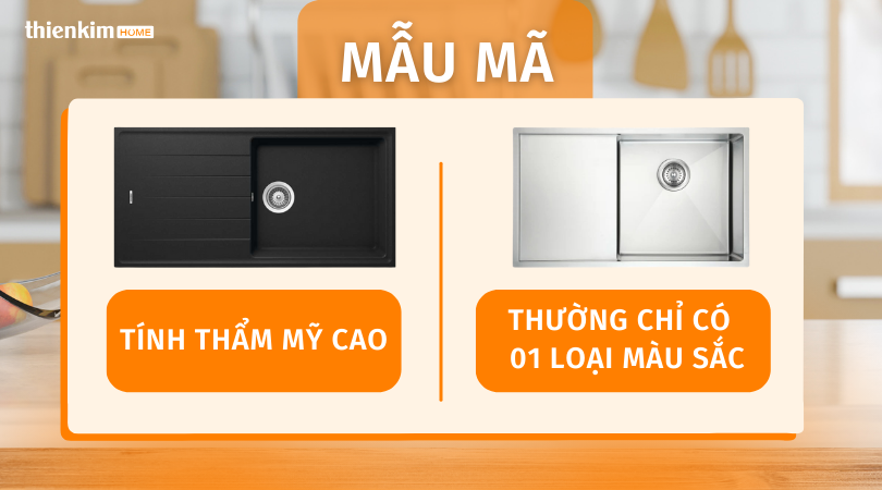 So sánh Mẫu mã chậu rửa chén inox và chậu rửa chén đá phù hợp với nhà bếp