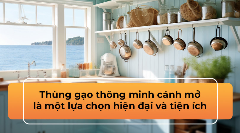 Thùng đựng gạo thông minh cách mở